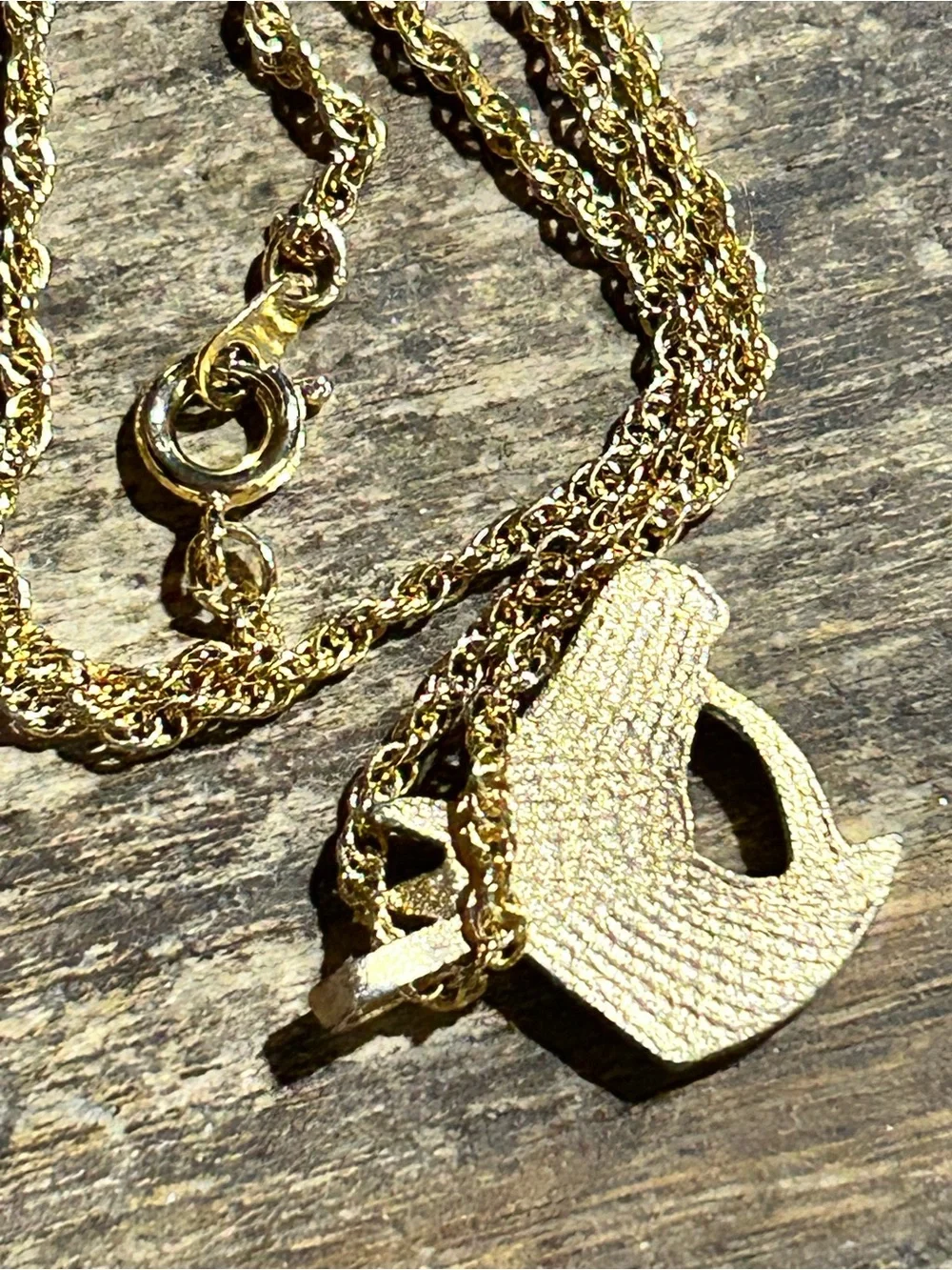 Gold Horse Pendant Rope Chain Necklace Jewelry spring ring clasp